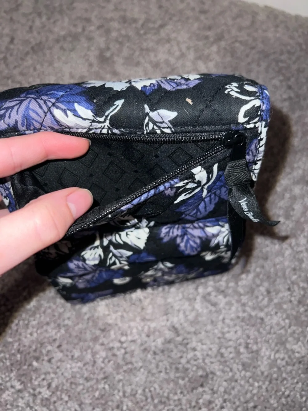 Vera Bradley Black & Blue Floral Quilted Wallet - Picture 5 of 5
